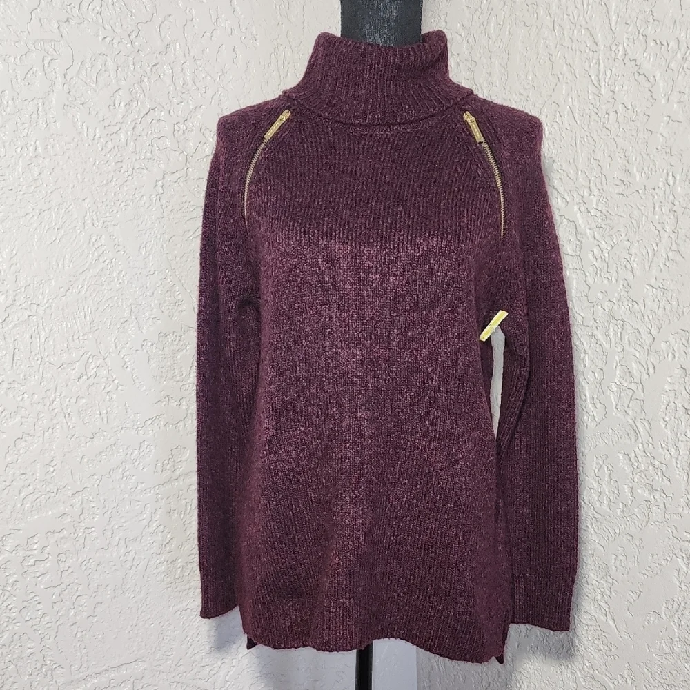 Michael Kors Shoulder Zip Turtleneck NWOT